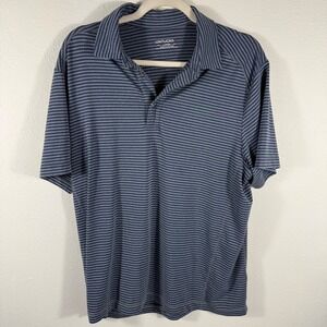 UNTUCKit Mens Striped Polo Shirt Blue Gray Performance Golf Casual Size XL